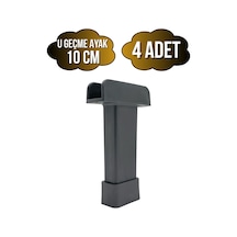 U Geçme Gri Plastik Ayarlı Ayak Mobilya Masa Ve Dolap Ayağı Gri 10cm 4 Adet Gri