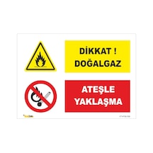 Dikkat Doğalgaz Ateşle Yaklaşma - Isg Levhası