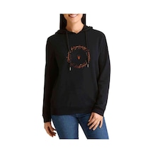The Lord Of The Rings Baskılı Siyah Kadın Kapşonlu Sweashirt