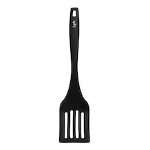 Lurch - Platin Silikon Delikli Spatula 32,5 Cm Siyah - Yanmaz, Yapışmaz, Bükülmez, Çizmez, Tat Ve Koku Bırakmaz - 240603 Renk