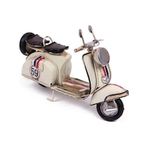 Hediyelik Beyaz Dekoratif Metal Scooter