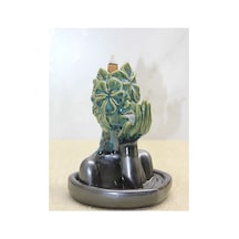 Seramik Doğanın Yüzü Geri Akış Tütsülük Tütsülük Buhurdanlık 15x10 Cm