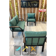 Ard & Garden 211 Yeşilfermuarlı Bahçe Balkon Takımı, Cafe, Salon - Metal Kanepe Koltuk Takımı Yeşil