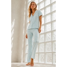 Norcia Sports Kadın Genç Loose İpliği Boyalı Su Yeşili Pijama Takımı Çok Renkli - 929467168 Çok Renkli - 929467168 Çok Renkli