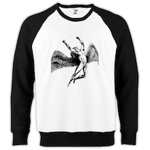 Led Zeppelin Icarus Angel Reglan Kol Beyaz Sweatshirt