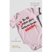 Morivokids Babaya Özel Kısa Kollu Bebek Body %100 Pamuk Zbn296-kk Bebe Pembe