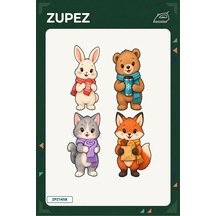 Minik Kış Pazarı 19x25 Cm Ütüyle Uygulanan Baskı Zpz1458 - 928156989