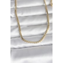 Cm 14k Gold Renk Yassı Model 60 Cm Kadın Kolye - Altın