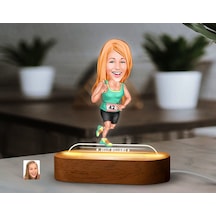Bk Gift Kişiye Özel Koşucu Karikatürlü Dekoratif 3d Biblo Led Işıklı Gece Lambası-1, Arkadaşa Hediye Kobitmeyen138297 Bk Gift