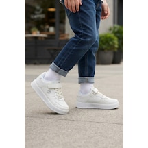 Alessio Beyaz Cırtlı Bağcıklı Konforlu Unisex Sneaker Günlük Spor Ayakkabı