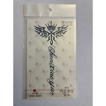 Kanatlı Taç 18x11 Cm 1 Aylık Yarı Kalıcı Yapıştırma Geçici Dövme