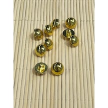 Metalize Gold Bombeli / Gömlek Bluz Düğmesi / 10 Adet