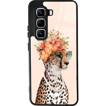 İnfinix Hot 50 Pro İnfluencer Leopar Kedi Tasarımlı Glossy Telefon Kılıfı Çok Renkli