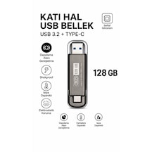 128 Gb Katı Hal Usb Bellek Usb 3.2 + Type-c Çift Girişli Taşınabilir Flash Bellek Telefonda Bilgisayara Aktarma Yüksek Hızlı Dayanıklı Ve Çok Korumalı Ssd Korumalı Darbeye Dayanıklı Anti Manyetik 128gb