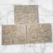 Boyanabilir Ahşap Puzzle Seti 20x16 Cm Kayın Kontra