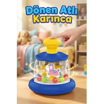 Bas-çevir Atlı Karınca Oyuncağı Renkli Toplu Eğitici Bebek Oyuncağı - Mavi