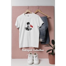 Oversize Mustafa Kemal Atatürk Tasarımlı Unisex T-shirt Beyaz