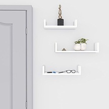 Duvar Rafları, 3'lü Set, U Şeklinde Yüzer Raflar, Çok Parlak Yüzey, Yaratıcı Fikirler, Mdf'den Yapılmış Depolama Rafı, Beyaz Lws40wt Duvar Rafları, 3'lü Set, U Şeklinde Yüzer Raflar, Çok Parlak Yüzey, Yaratıcı Fikirler, Mdf'den Yapılmış Depolama Rafı, Beyaz Lws40wt