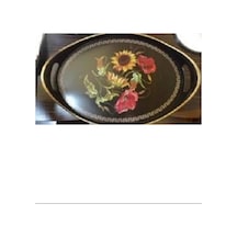Oval Hira Desenli Sunum Tepsisi Royaleks-isr-5723 Ahşap - Kırmızı
