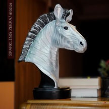 Köpüklü Zebra Zebra Heykeli, Vahşi Yaratık, Simli Desen, Dekoras