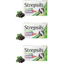 Strepsils Herbal Kara Mürver Pastil 16 Adet 3'lü
