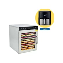 Dalle Ss-10h Dijital Paslanmaz 10 Tepsili Meyve Kurutma Fırını + Airfryer Fritöz