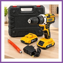Bezos Şarjlı Matkap Seti 1850 Rpm 18w Çantalı Yedek Bataryalı Sarı Bzoshb