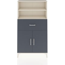 Arges Dolap 3 Raflı Tek Çekmeceli 2 Kapaklı 88x30x163 Aytaşı-antrasit Aytası