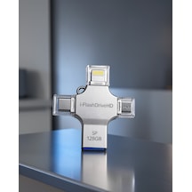 128gb 4in1 Flash Bellek Usb-a Type-c Lightning Microusb