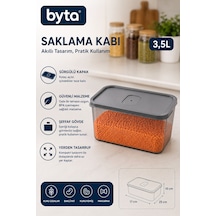 3,5 Litre Sürgü Kapaklı Erzak Saklama Kabı Şeffaf Bpa İçermeyen Mutfak Düzenleyici Şeffaf
