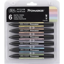 Winsor & Newton Promarker Kalem 6 Renk Pastel Tones Set Pastel To