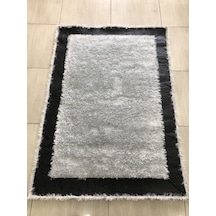 Saray Halı Simli Deri 125X180 Gri Siyah Beyaz Derili Simli Halı !