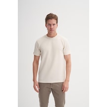 Cazador 4202 Erkek Bisiklet Yaka T-shirt Bej