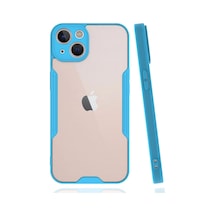 Apple  Uyumlu - iPhone 14 Plus Kılıf Platin Silikon - Mavi Çok Renkli