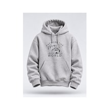 North Whiskers Explore The World Baskılı Unisex Hoodie Karavan Ve Kamp Temalı Kapüşonlu Sweatshirt Gri - 931400201 Gri - 931400201 Gri