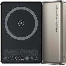 Recci RPB-W26 15W 10000 mAh Armor Serisi Ultra İnce PD 20W Hızlı Şarj Özellikli Wireless Powerbank