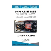 Parlak Siyah Amblem Kaplama Sticker Seti, Seat Ibiza Mk4 İçin Abanoz