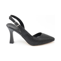 Nesilshoes Nesil Shoes Tam 181 Siyah Simli Topuklu Kadın Sandalet