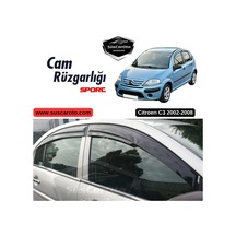 Citroen C3 2002-2008 Uyumlu Mugen Cam Rüzgarlığı Seti Piano Black 4'lü İthal 00 Şüscaroto Aksesuar