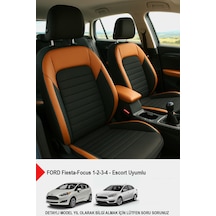 Mocha Taytüyü Oto Koltuk Kılıfı Ford Focus-fiesta-escort Uyumlu Taba