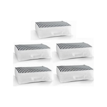 5'li Set Düzenleyici Yorgan Hurcu Lacivert Çizgili 53x44x20 Lacivert