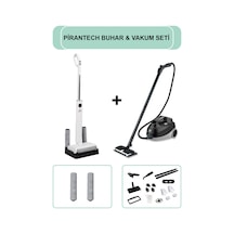 PiranTech M-210 Şarjlı Islak & Kuru Zemin Temizleyici + CB-107C Çok Fonksiyonlu Buharlı Temizlik Makinası