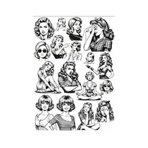 Siyah Beyaz Kadın Sticker Set