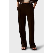 Calvin Klein Logolu Bel Detaylı Geniş Paça Pantolon Lv047g253gto2 Bayan Pantolon Lv047g253g To2 Kahve