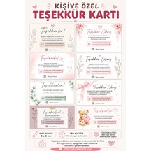 180 Adet Kişiye Özel Teşekkür Kartı - Yapay Zekada Yap Biz Basalım 8x6 Cm 210gr - Paketleme Kartı