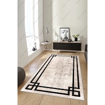 West Home Dijital Baskı Yıkanabilir Kaymaz Taban Salon Halısı Mutfak Halısı Yolluk Wh 422 Beige
