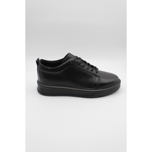 Siyah Hakiki Deri Antik Bağcıklı Casual Ayakkabı 1033235121-siyah