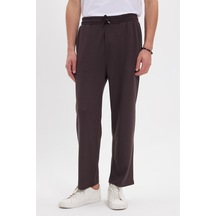 Tudors Erkek Kahverengi Baggy Fit Rahat Kesim Modal Kumaş Soft Doku Beli Bağcıklı Yan Cepli Eşofman Altı-46290