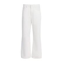 Haikure Kore Düz Paça Jean Pantolon Beyaz