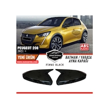 Peugeot 208 2021 Sonrası Uyumlu Batman Yarasa Ayna Kapağı Piano Black Abs Plastik Sağ Sol Takım 00 Şüscaroto Aksesuar